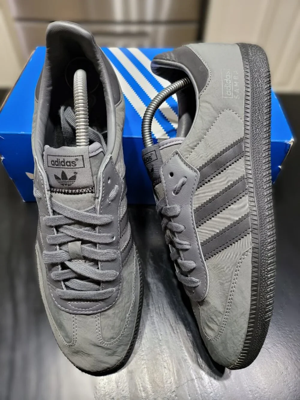 ADIDAS Samba OG Originals Grey Nylon Reflective Gum Sole Men's Size 9.5 (#3124)